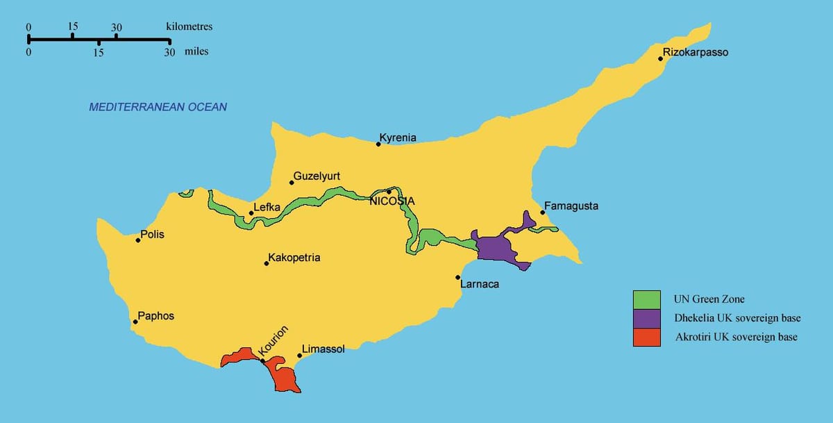 mapa del sud de Xipre