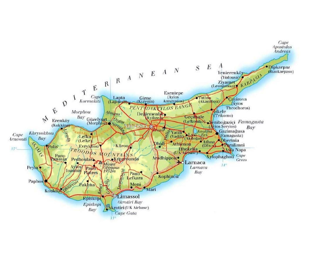 mapa de lapta nord de Xipre