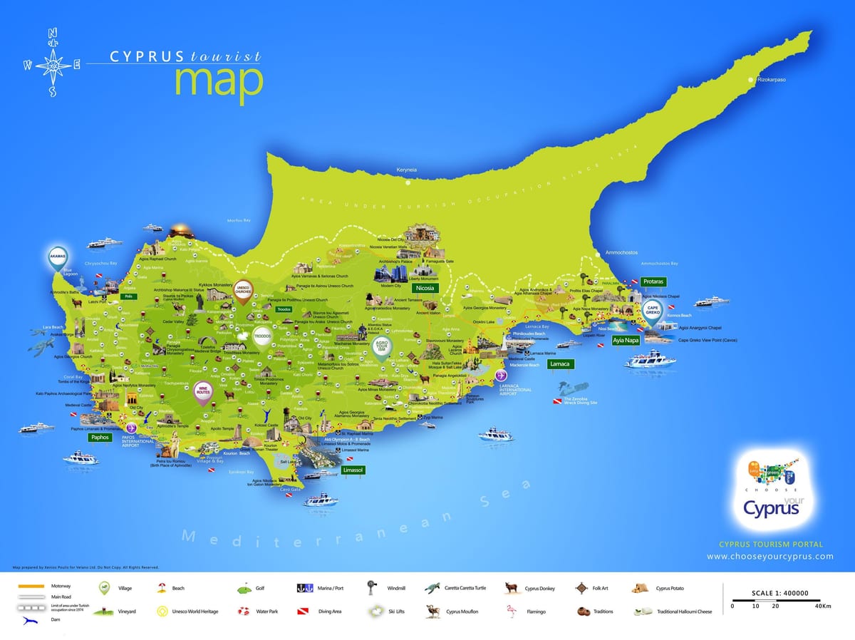 Mapa de lara beach Xipre