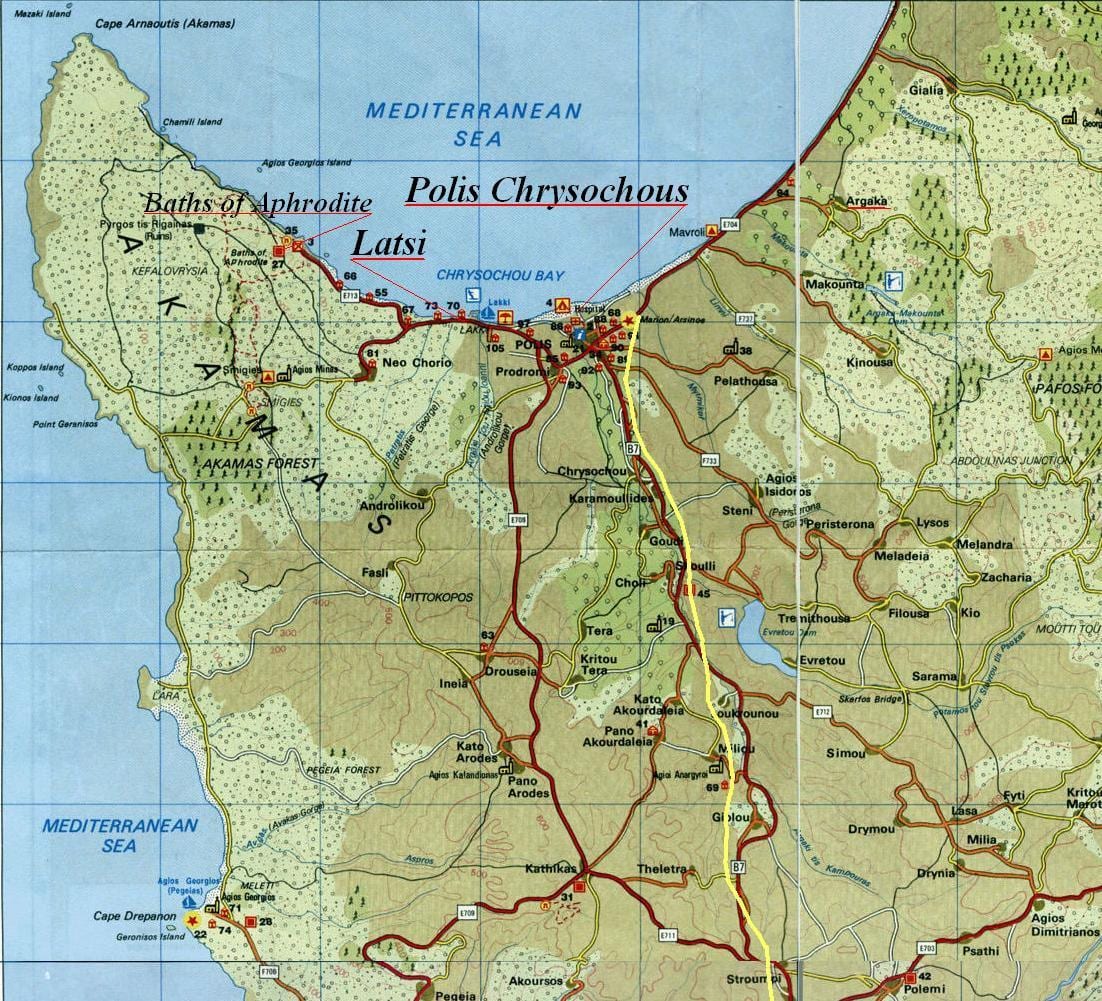 Mapa de latchi Xipre