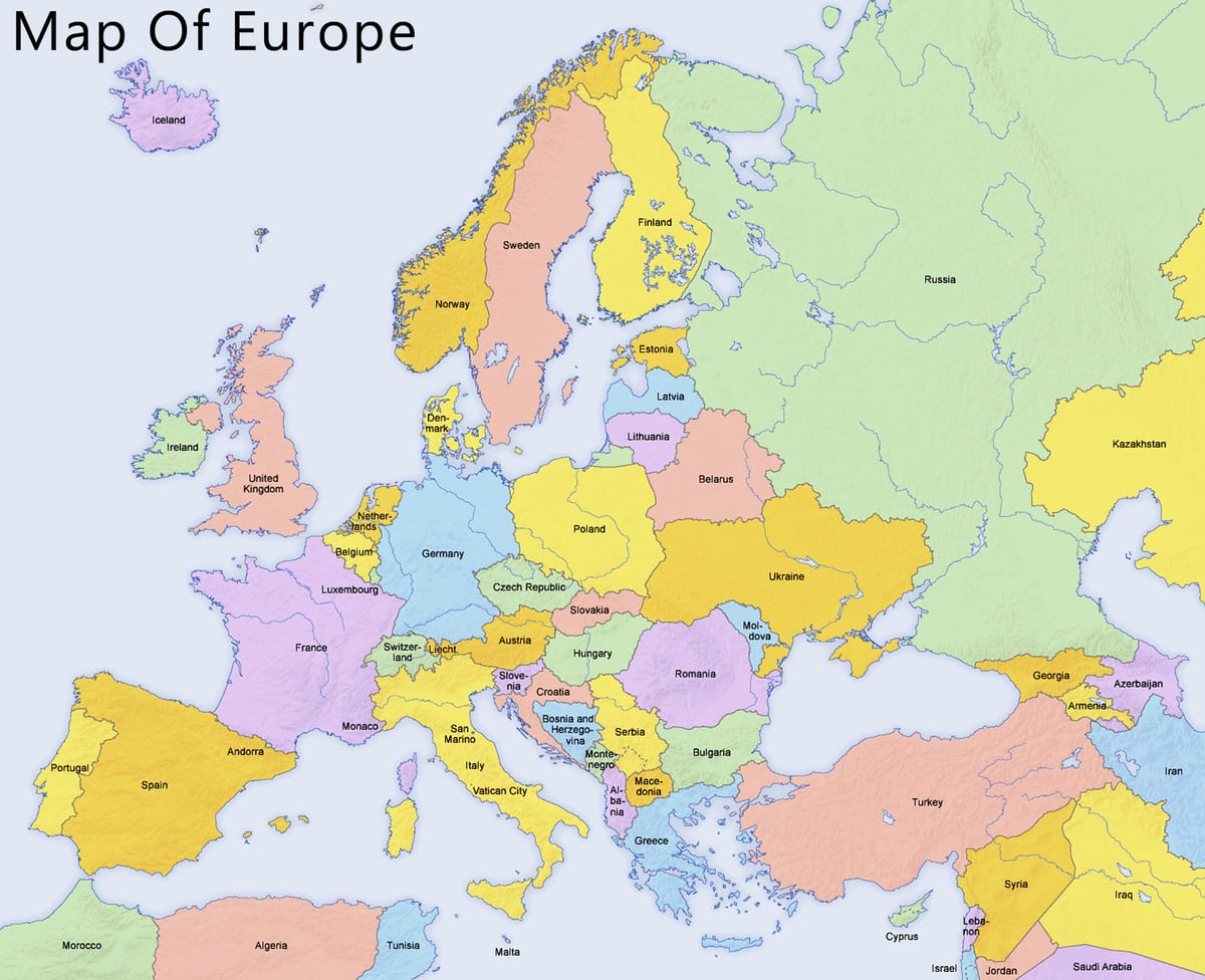 Mapa de Xipre i els països de l'entorn