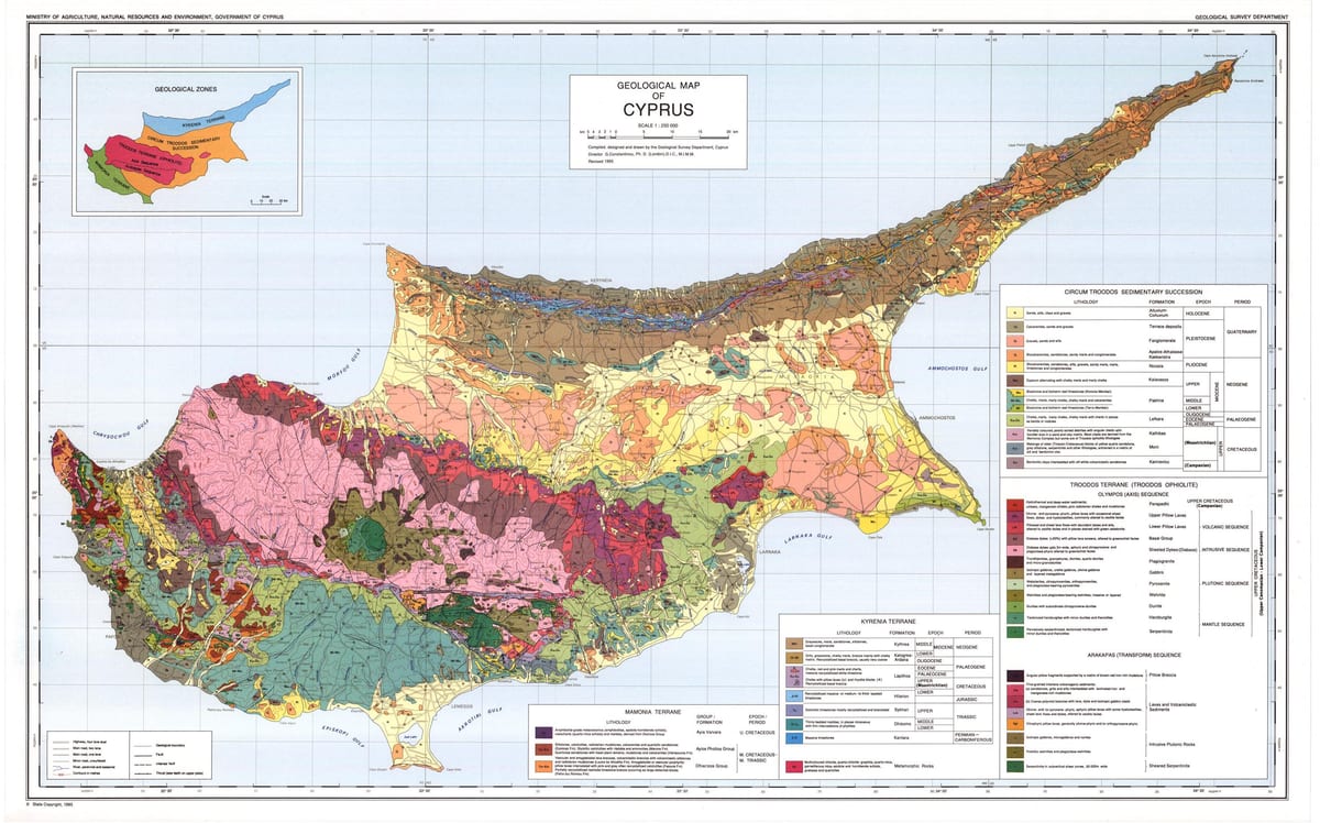 Xipre mapa geogràfic