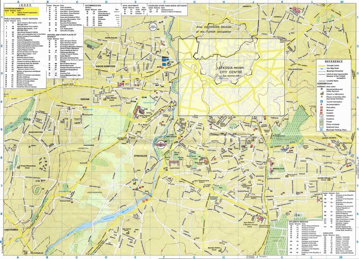 Mapa de nicòsia (Xipre