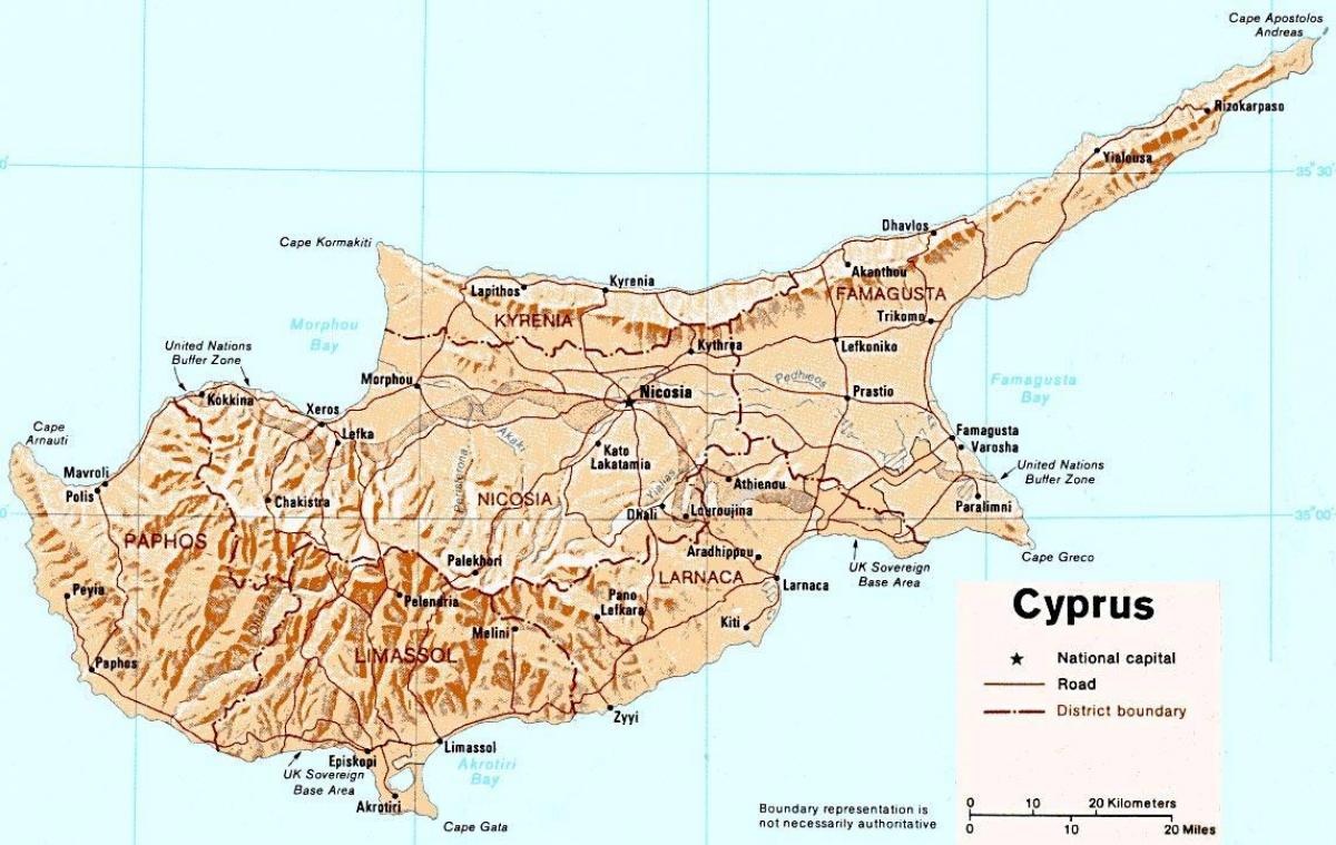 mapa detallat de l'illa de Xipre