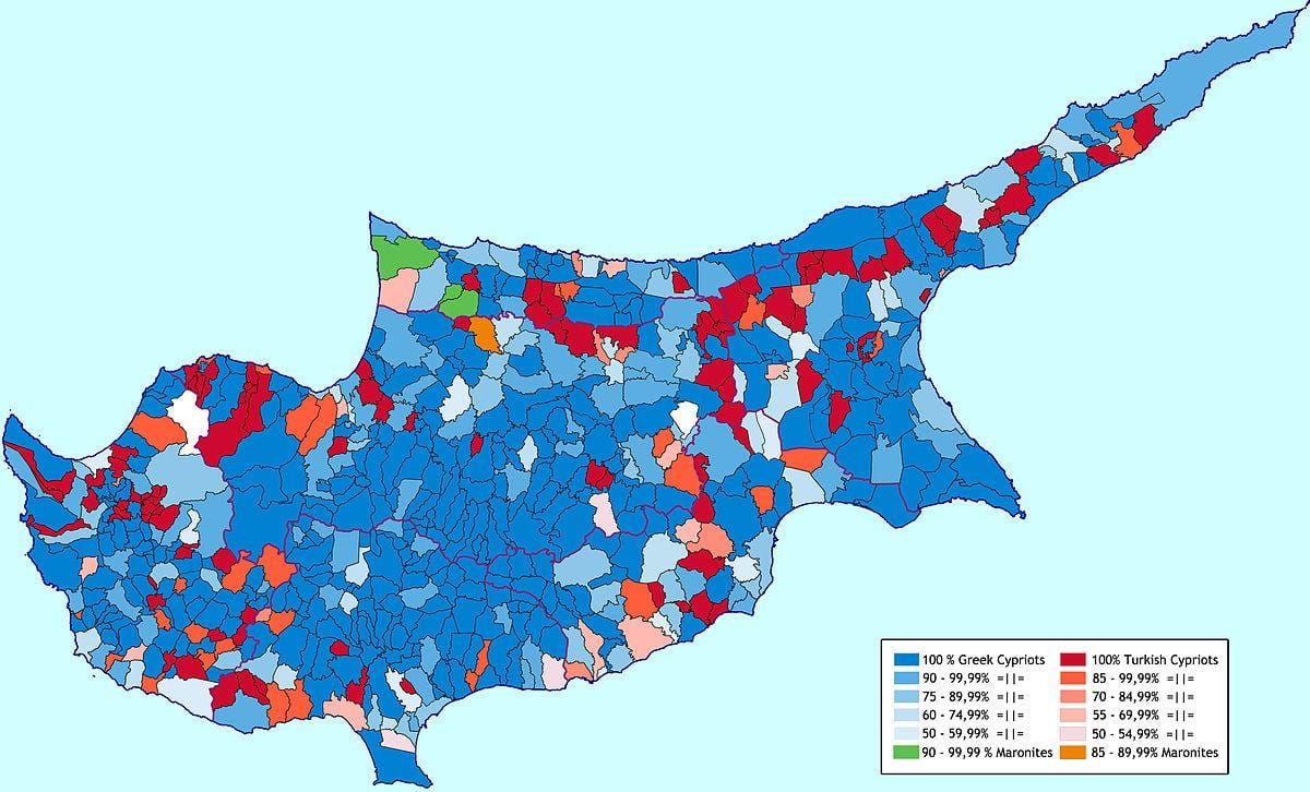 Mapa de Xipre ètnica