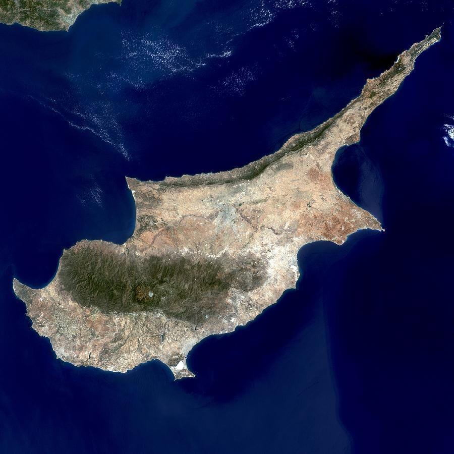 Xipre mapa de satèl·lit
