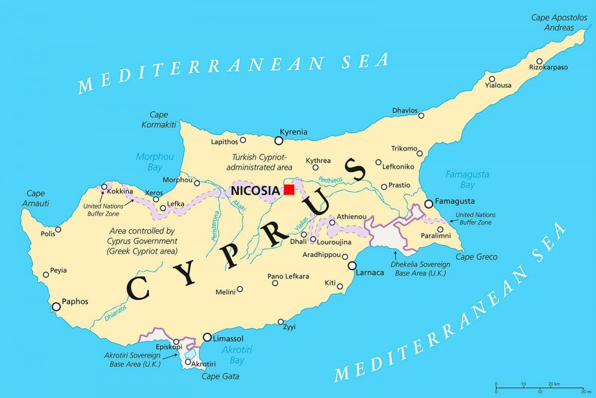 capital de Xipre mapa