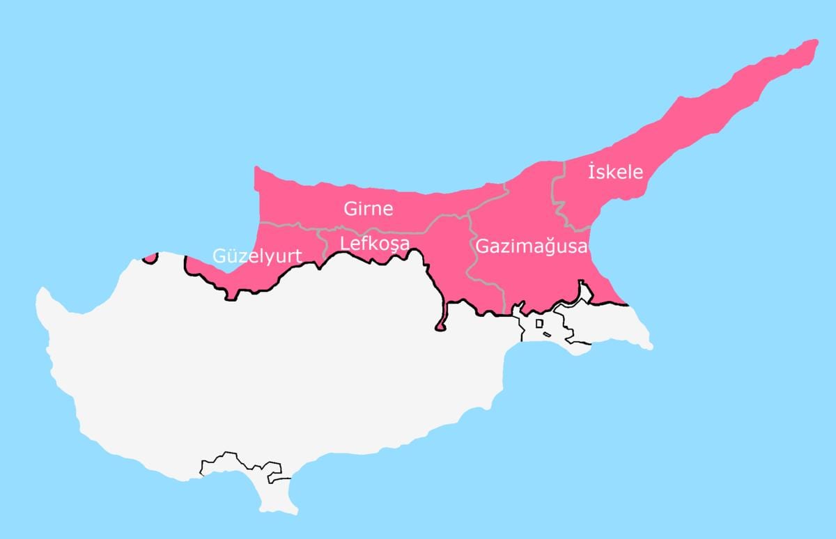 Mapa de Xipre dividit