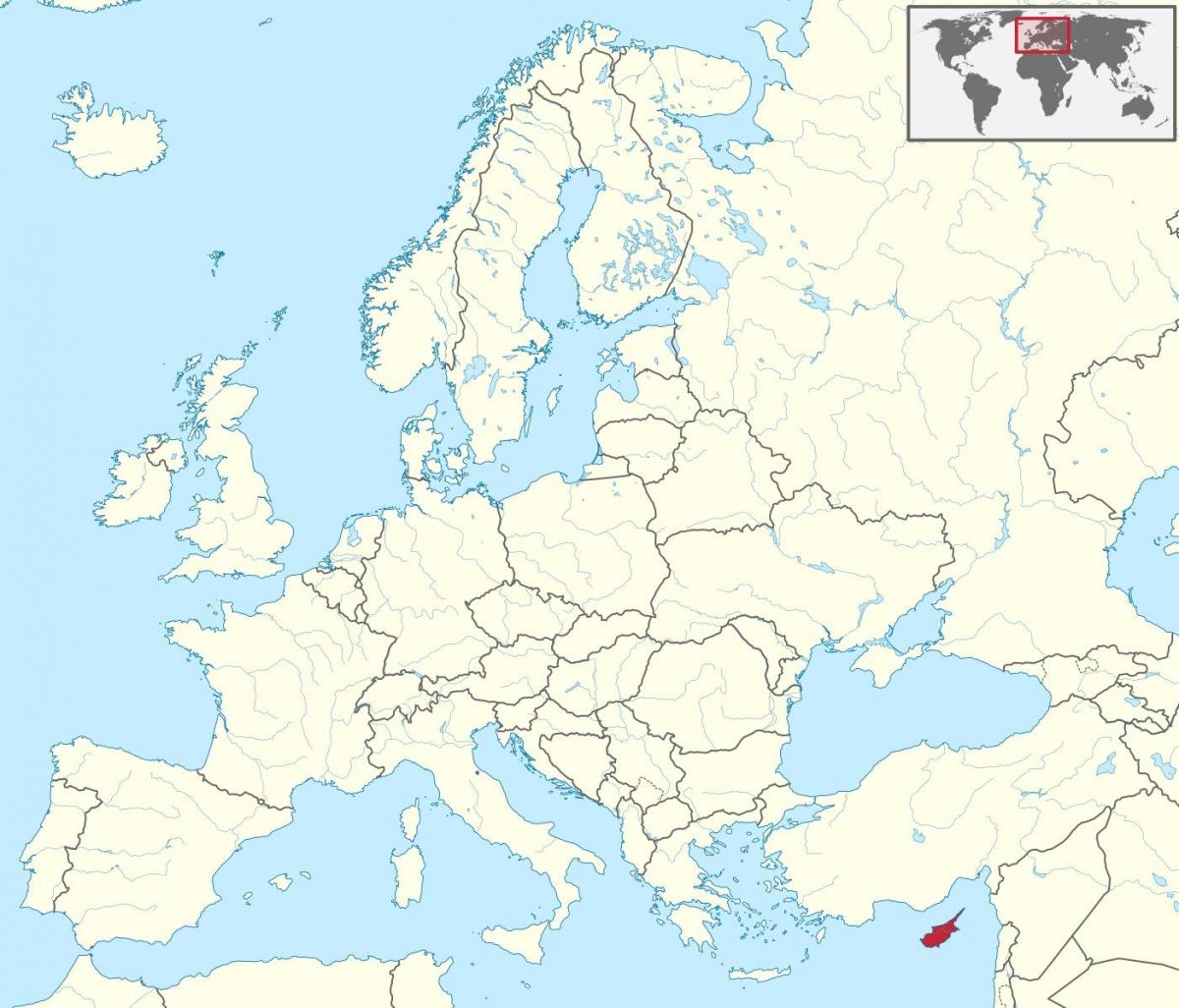 Xipre mapa del món