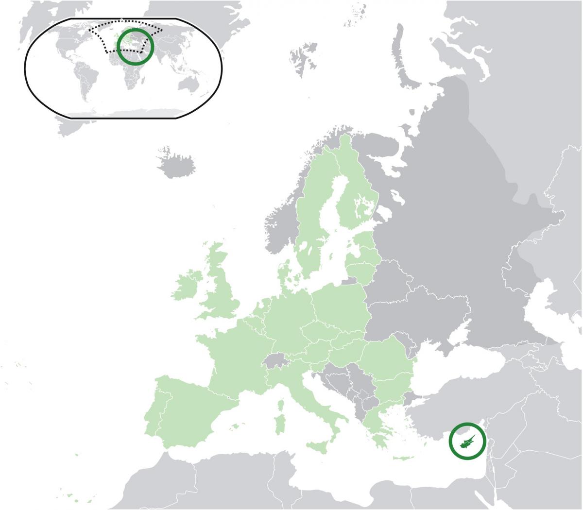 mapa d'europa mostrant Xipre