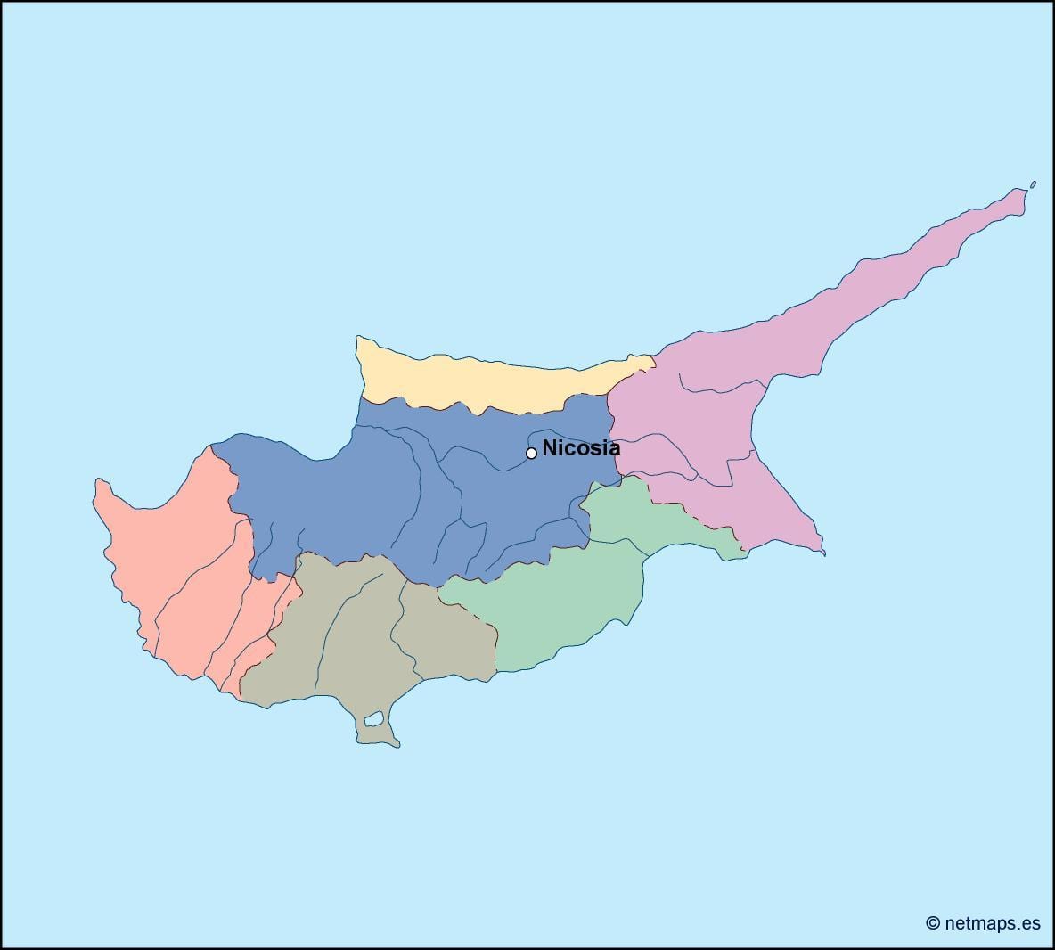 Mapa de Xipre vector