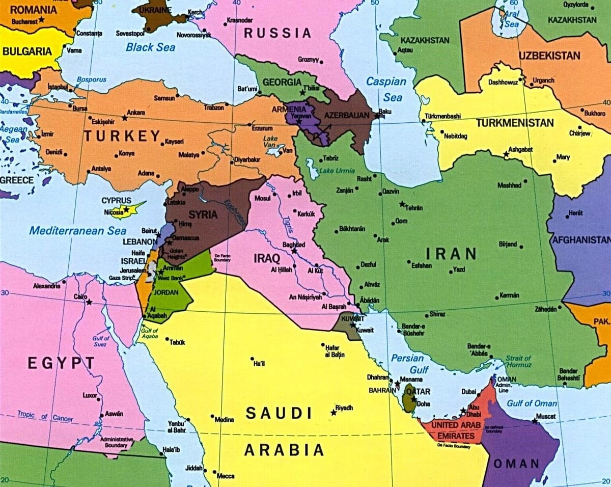 Mapa de Xipre orient mitjà