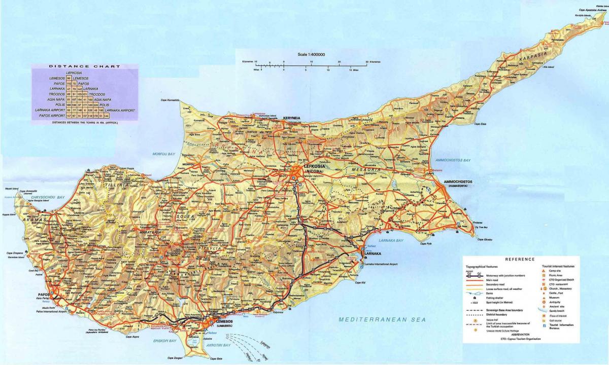 Xipre platges mapa