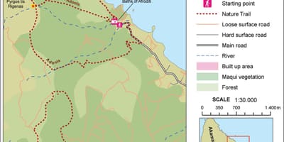 Mapa d'afrodita camí de Xipre 