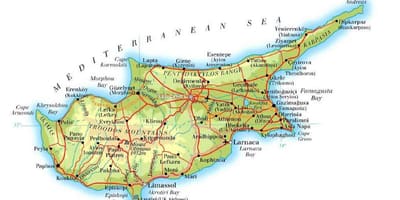 Mapa de lapta nord de Xipre