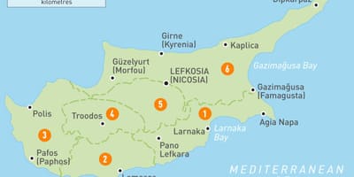 Mapa de Xipre i els seus voltants