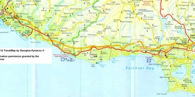 Mapa de pissouri platja Xipre 