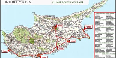 Xipre autobús mapa de rutes