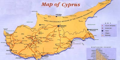 Xipre destinacions de vacances mapa